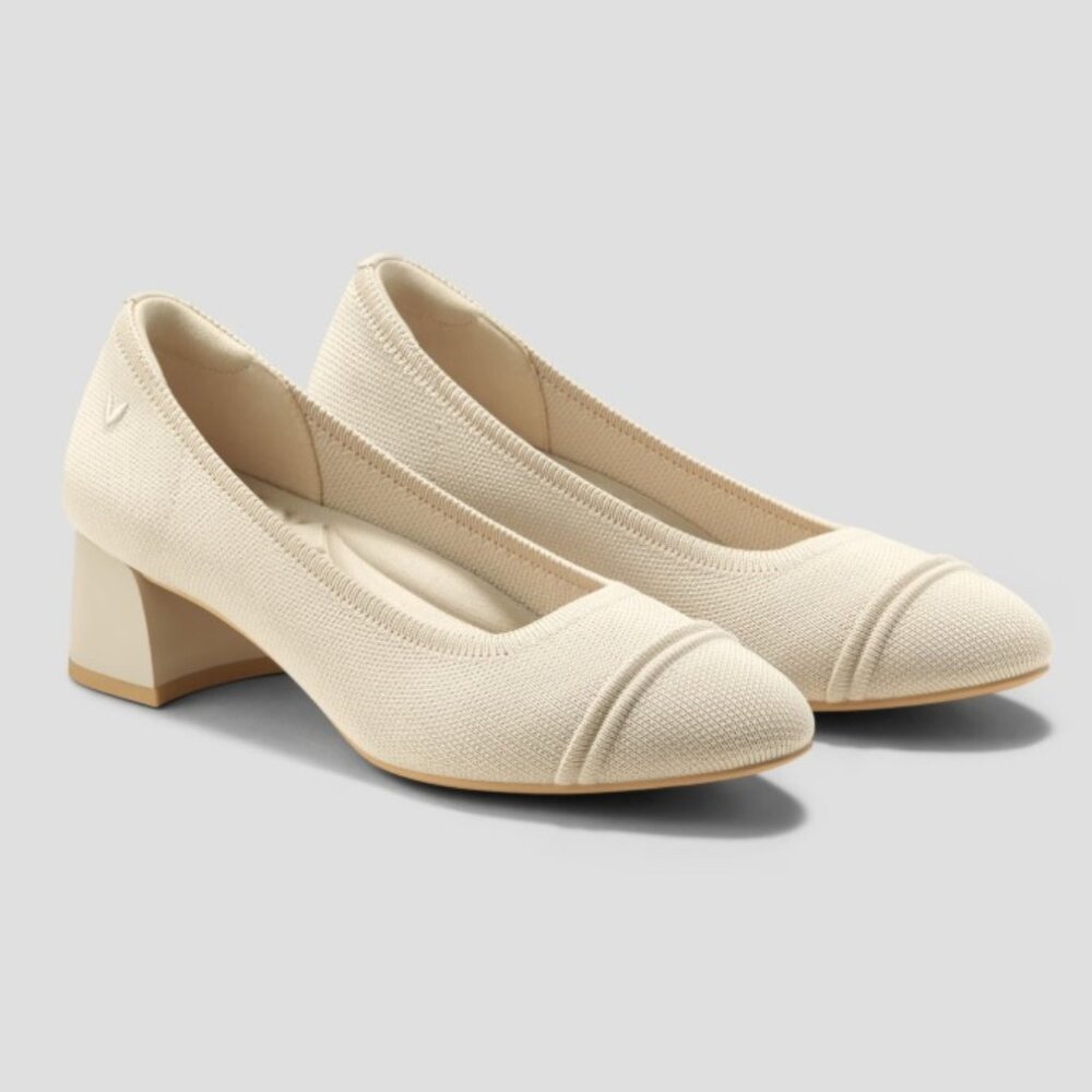 Vivaia Cream Ivory Chunky Heels - Julie Pro - 7-7.5 size